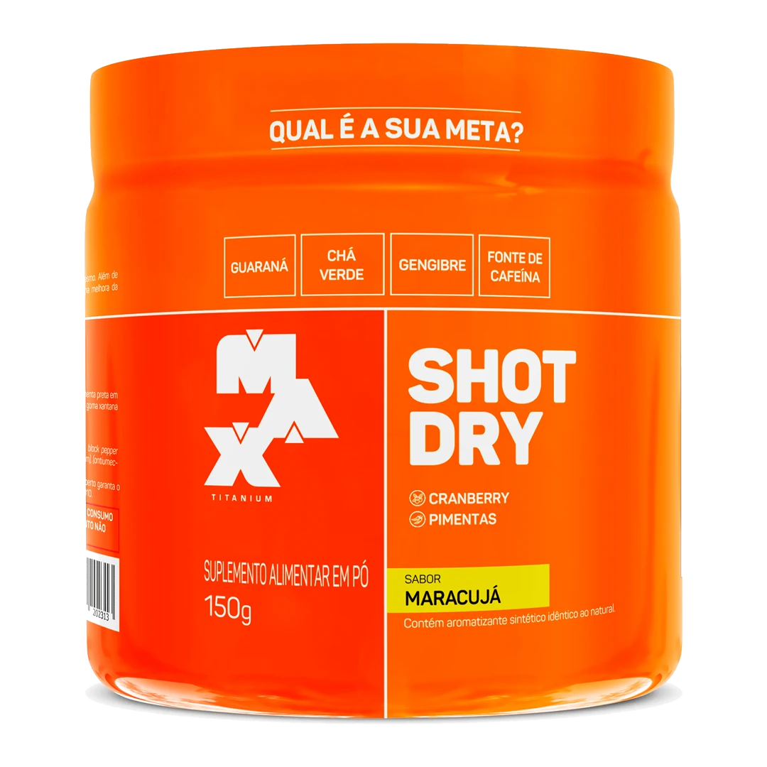 Shot Dry Max Titanium Maracujá 150 g, sabor Maracujá
